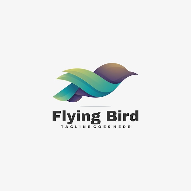 Vector ilustración de logotipo flying bird estilo colorido degradado.