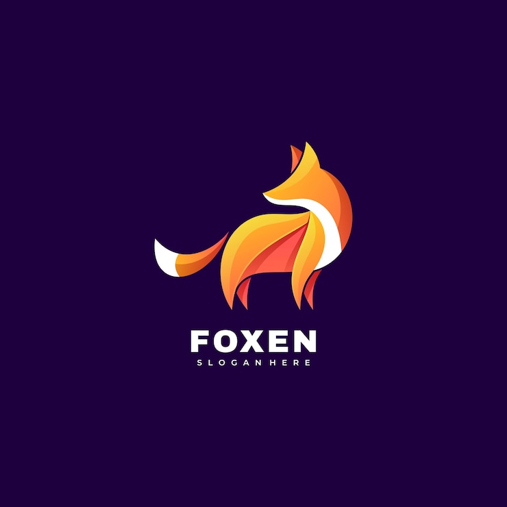 Vector ilustración de logotipo fox estilo colorido degradado.