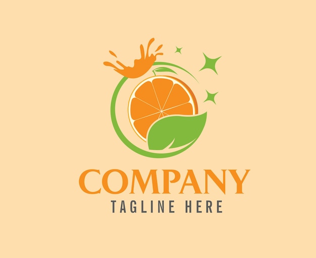 Vector ilustración de un logotipo de fruta naranja.