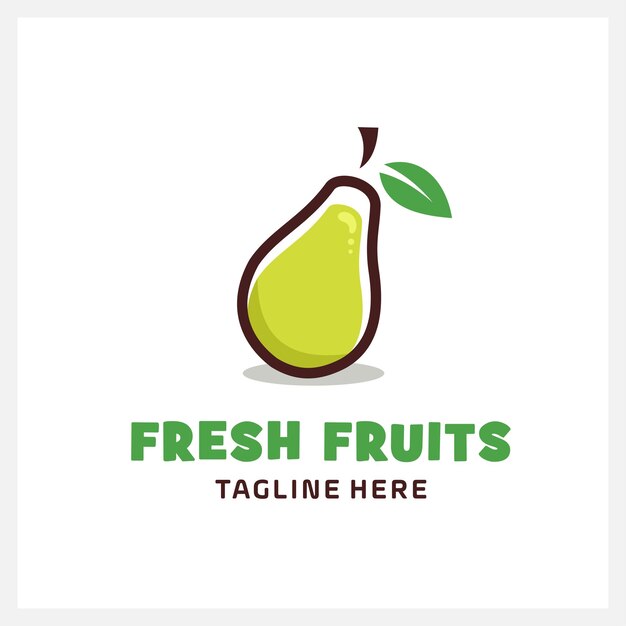 ilustración de logotipo de frutas frescas orgánicas