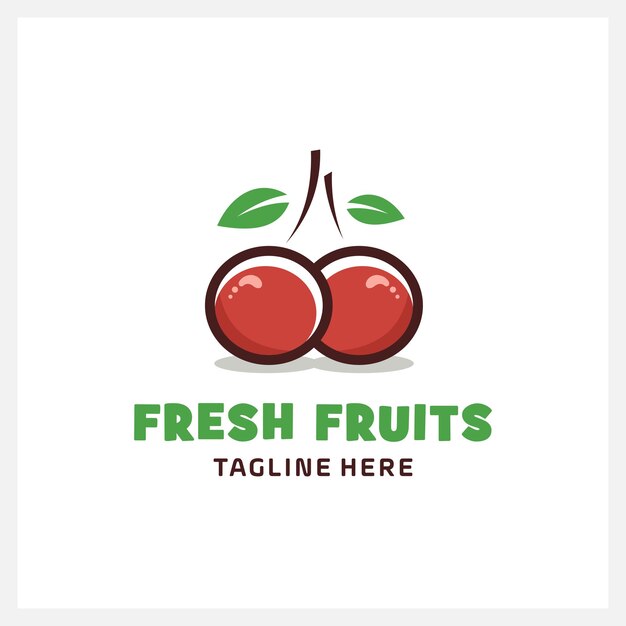 ilustración de logotipo de frutas frescas orgánicas