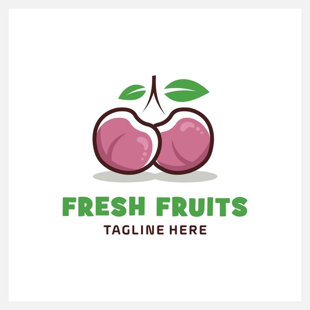 ilustración de logotipo de frutas frescas orgánicas