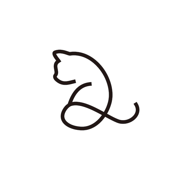 Ilustración de logotipo de gato de línea