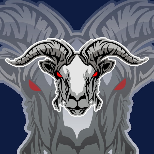 Vector ilustración del logotipo de goat head esport