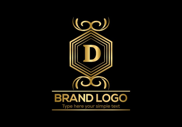 Vector ilustración del logotipo golden vector en fondo negro