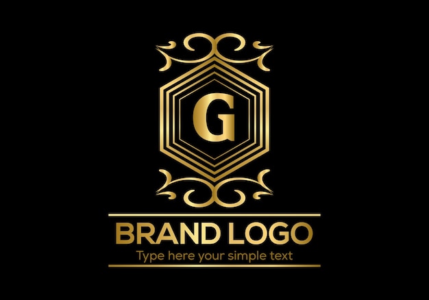 Vector ilustración del logotipo golden vector en fondo negro