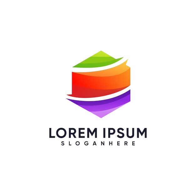 Ilustración del logotipo con gradiente de estilo colorido