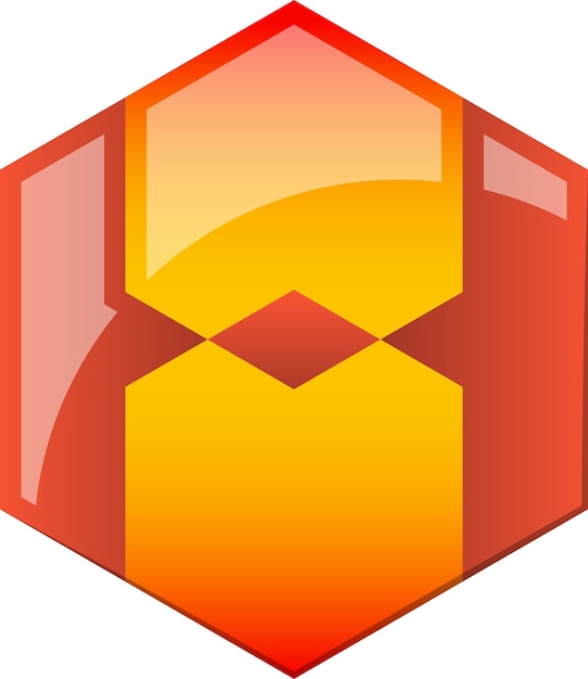 Ilustración de logotipo de hexágono abstracto en estilo moderno y minimalista