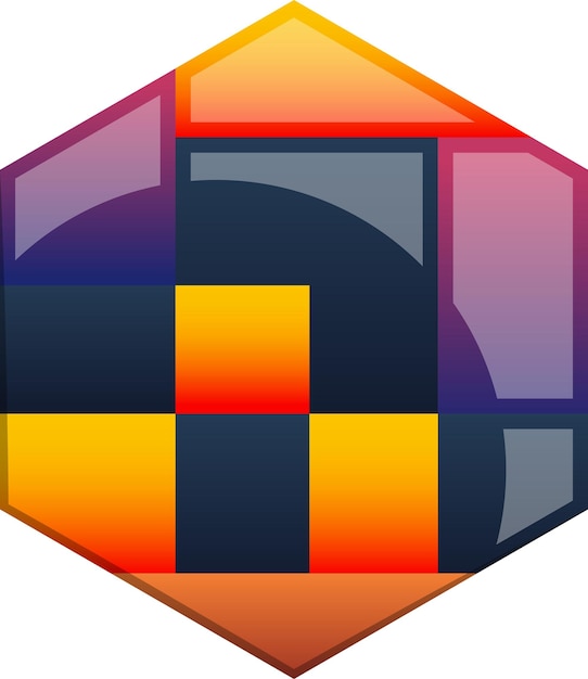 Ilustración de logotipo de hexágono abstracto en estilo moderno y minimalista
