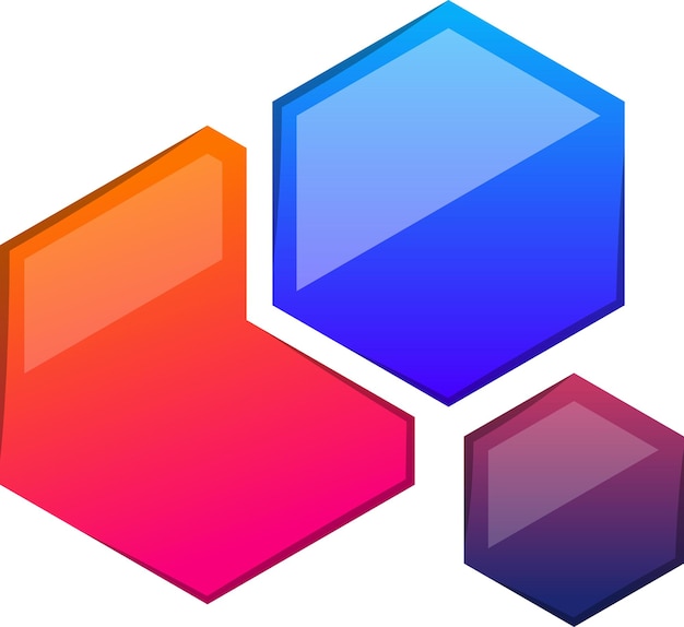 Ilustración de logotipo de hexágono conectado abstracto en estilo moderno y minimalista