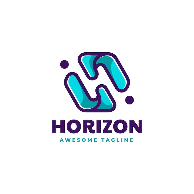 Ilustración logotipo horizon estilo mascota simple