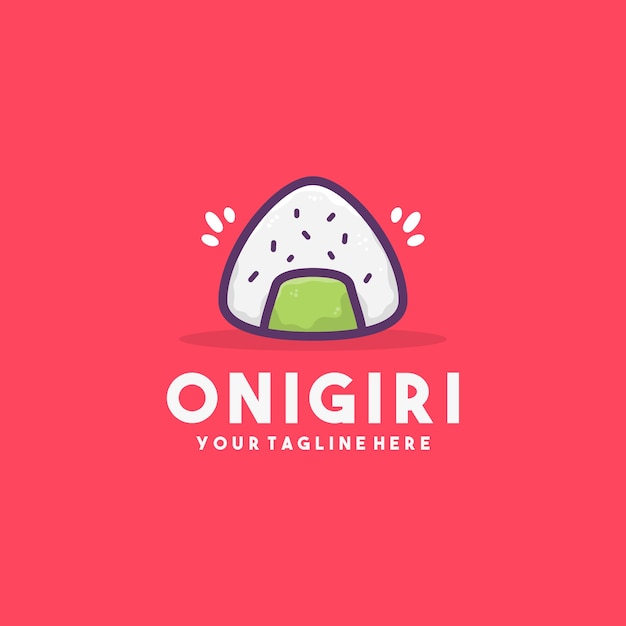 Ilustración de logotipo de icono de onigiri de bola de arroz japonés creativo