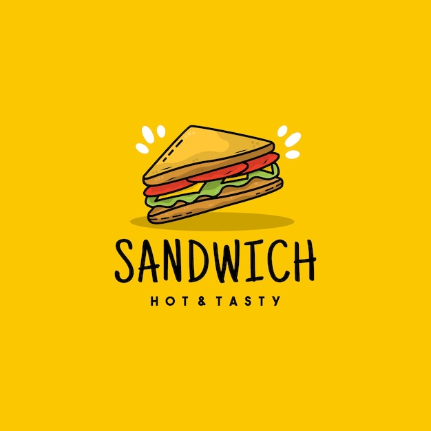 Ilustración de logotipo de icono de sandwich creativo