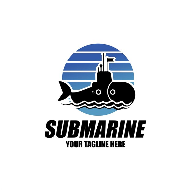 Ilustración del logotipo del icono del vector aislado submarino