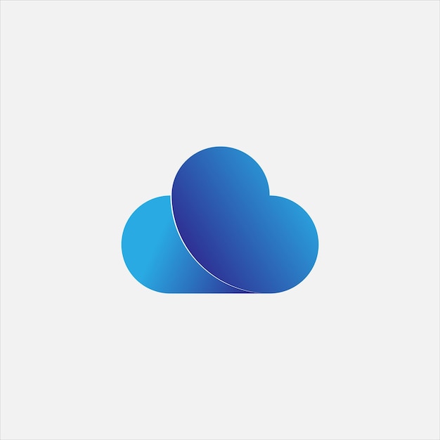 Ilustración de logotipo de inicio moderno de nube de cohetes y compras