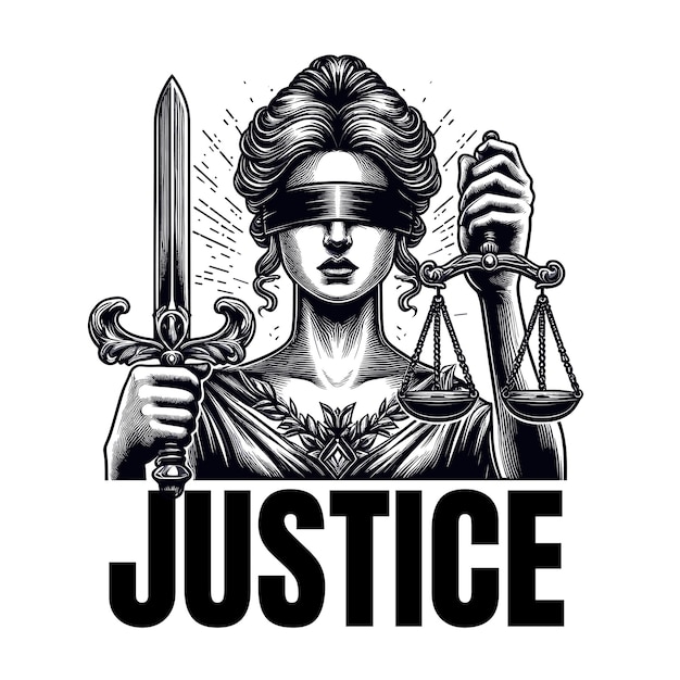 Vector ilustración del logotipo de la justicia