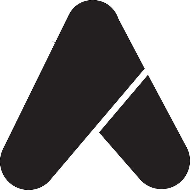 Ilustración del logotipo de la letra A abstracta en un estilo moderno y minimalista