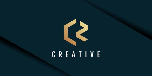 Vector ilustración de logotipo de letra cz con diseño creativo de patrón hexagonal