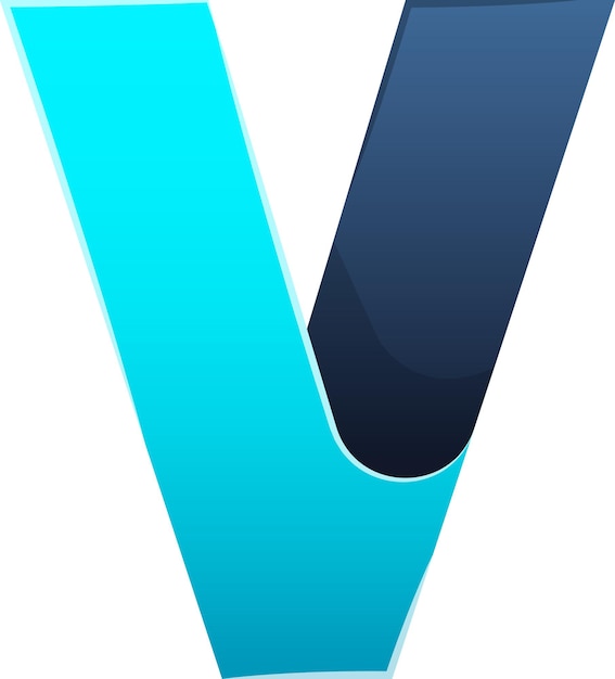 Ilustración del logotipo de la letra V abstracta en un estilo moderno y minimalista