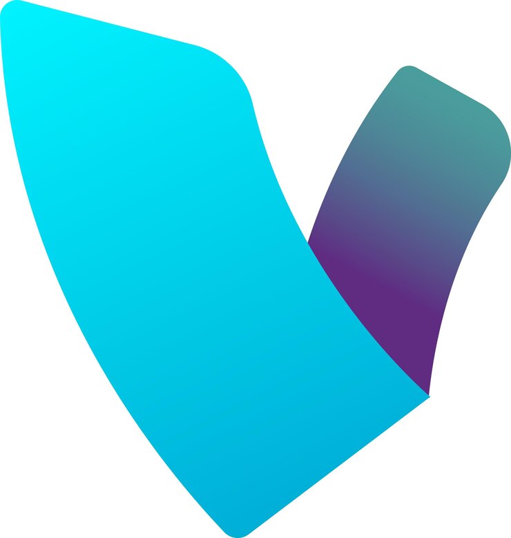 Vector ilustración del logotipo de la letra v abstracta en un estilo moderno y minimalista