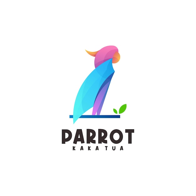 Ilustración de logotipo loro degradado colorido