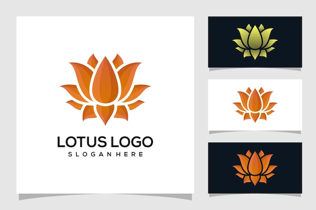 Ilustración de logotipo de loto abstracto