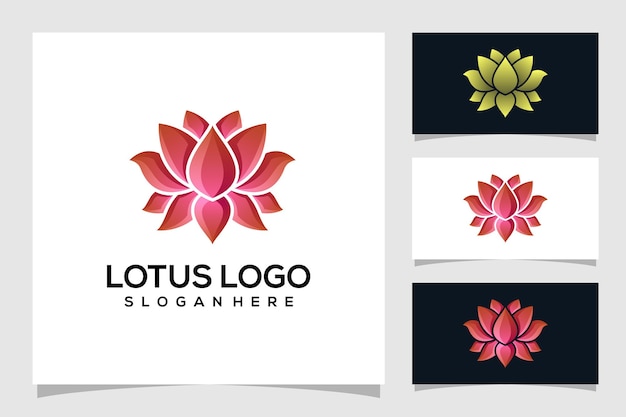 Ilustración de logotipo de loto abstracto