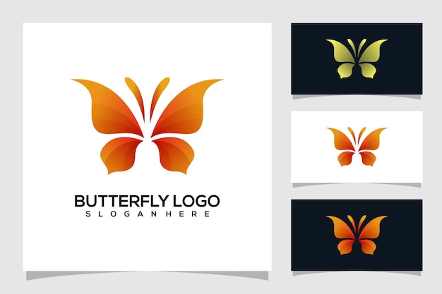 Ilustración de logotipo de mariposa abstracta