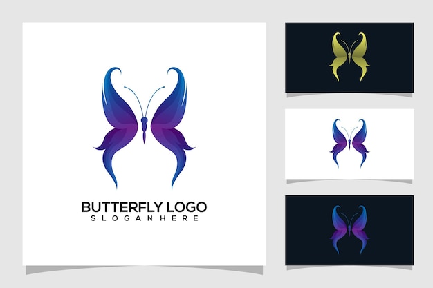 Ilustración de logotipo de mariposa abstracta