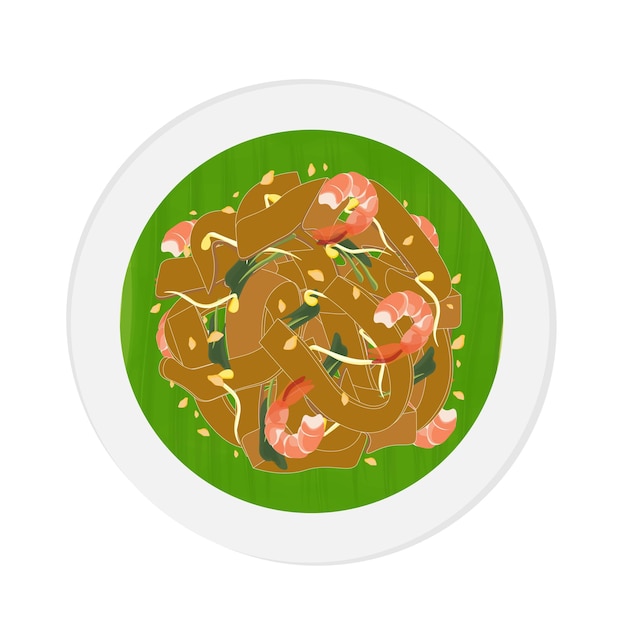 Ilustración del logotipo Mariscos kwetiaw Kwetiau Char kway teow