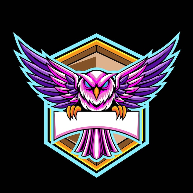 Ilustración del logotipo de la mascota del búho con vector de stock de calidad premium