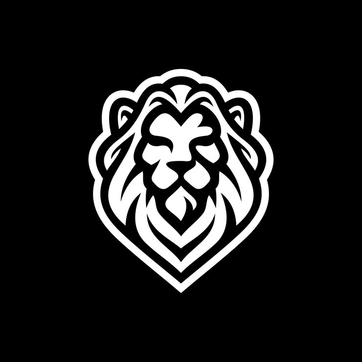 Vector ilustración de logotipo de mascota de cabeza de león