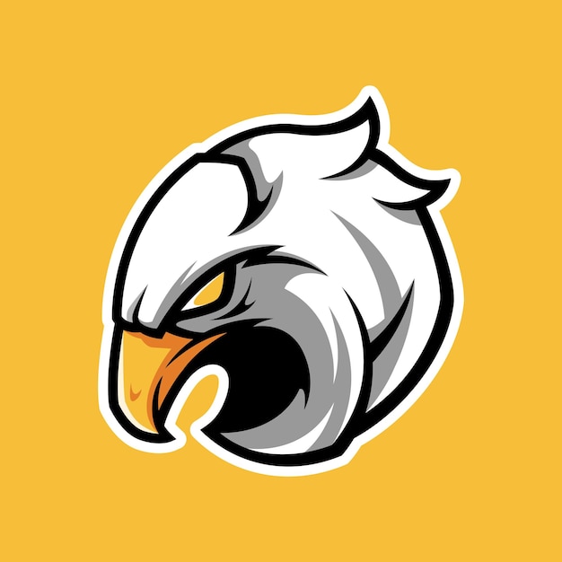 Ilustración de logotipo de mascota de deportes de cabeza de águila