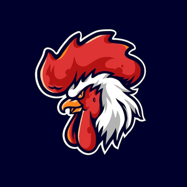 Ilustración de logotipo de mascota de gallo deporte