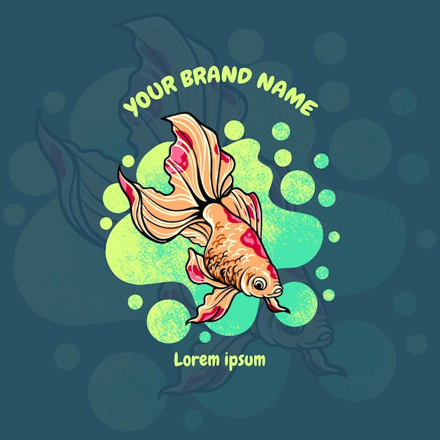 Ilustración del logotipo de la mascota de golden fish esport