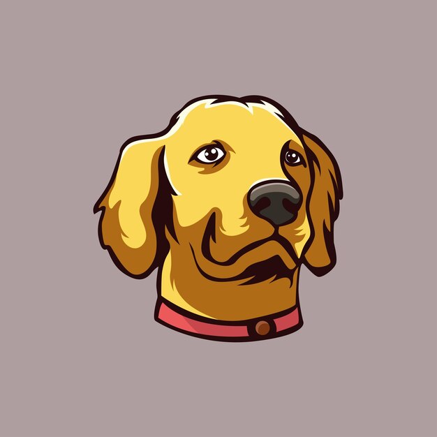 Ilustración del logotipo de la mascota del golden retriever