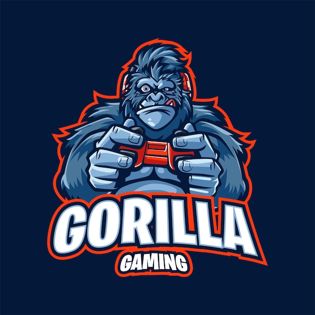 Ilustración del logotipo de la mascota del juego gorila