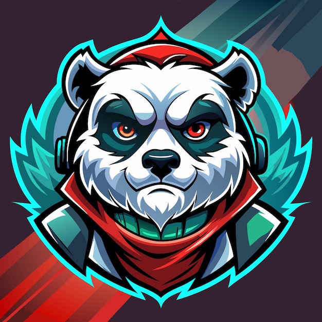 Ilustración del logotipo de la mascota panda