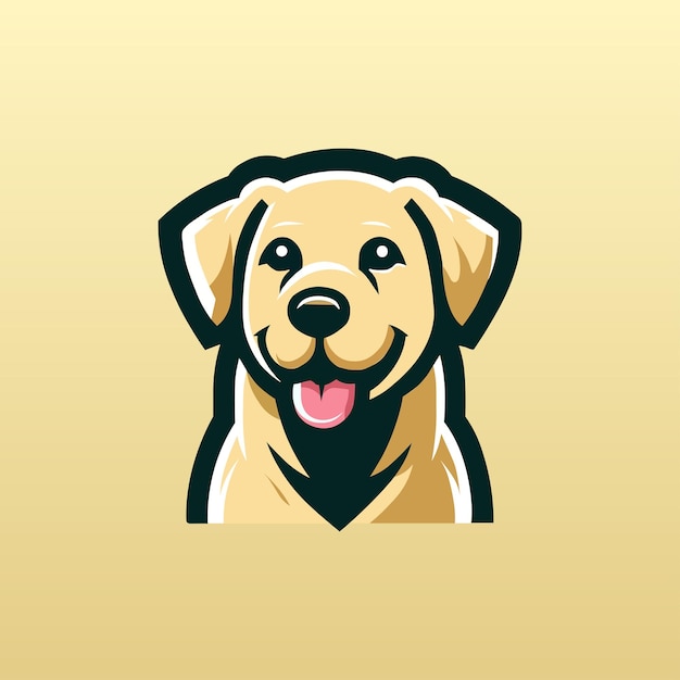 Ilustración del logotipo de la mascota del perro Labrador Retriever