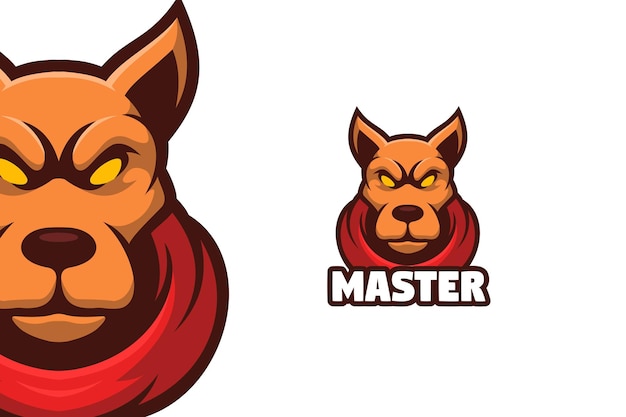 Ilustración del logotipo de la mascota del perro Pitbull