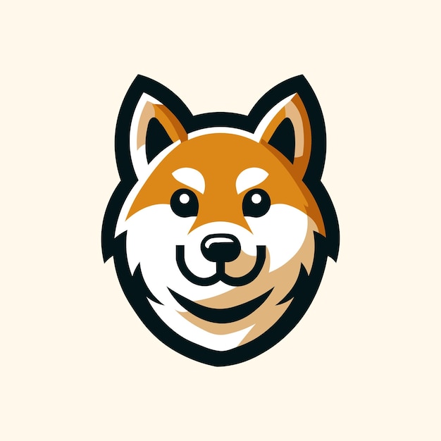 Ilustración del logotipo de la mascota del perro Shiba Inu