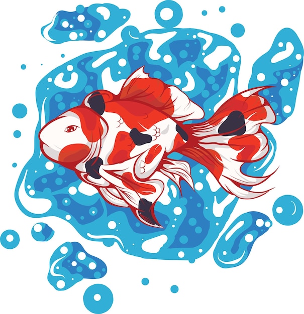 Ilustración de logotipo de mascota de pez dorado