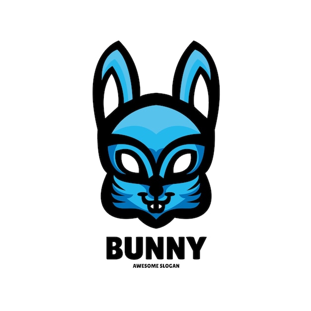 ilustración del logotipo de la mascota simple conejito