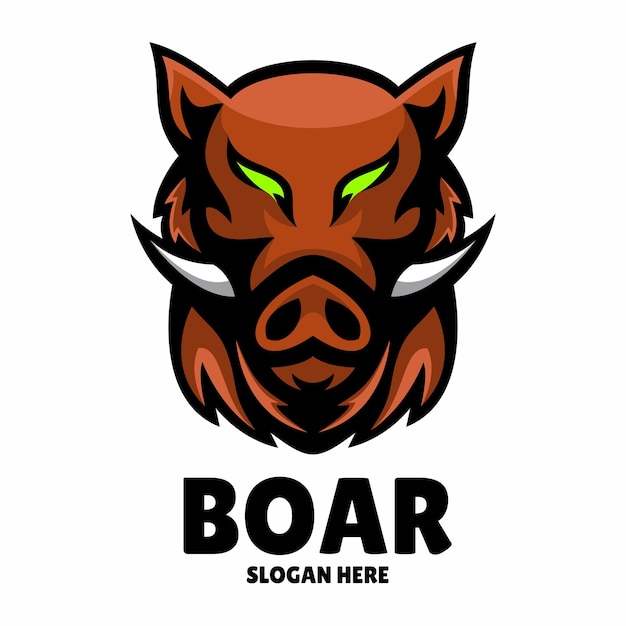 ilustración del logotipo de la mascota simple de jabalí
