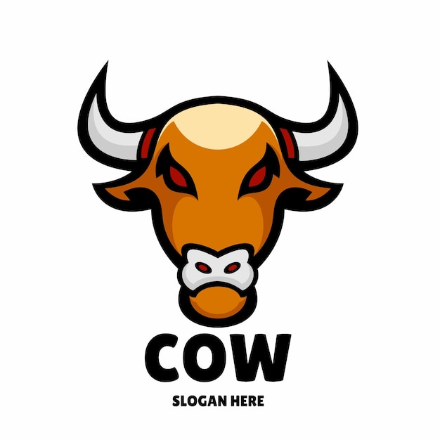 ilustración del logotipo de la mascota simple de vaca