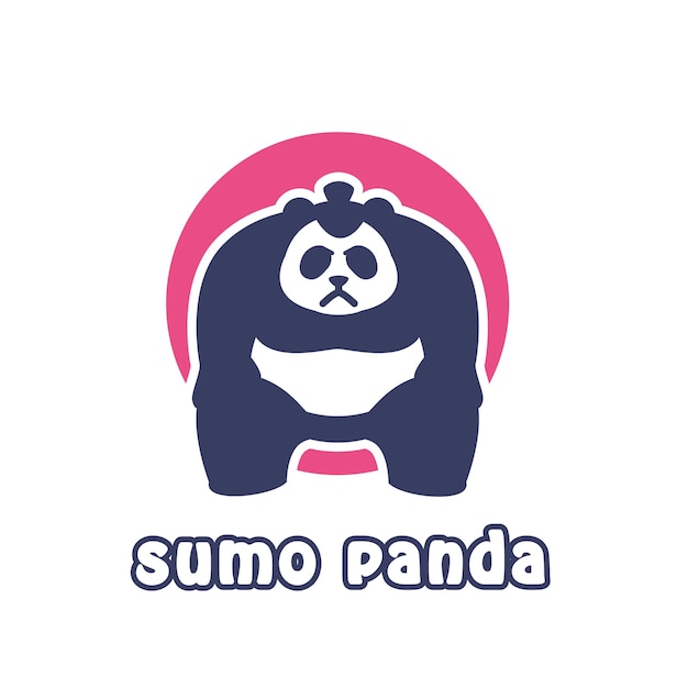 Vector ilustración del logotipo de la mascota de sumo panda