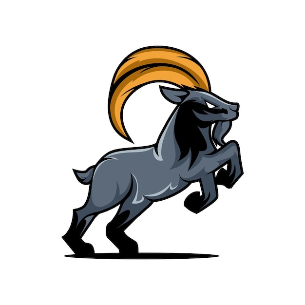 Vector ilustración del logotipo de la mascota del vector de la cabra