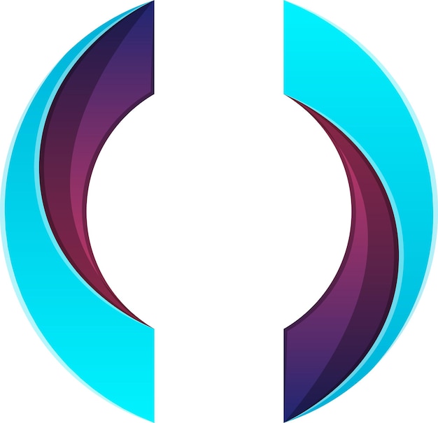 Ilustración de logotipo de medio círculo abstracto en estilo moderno y minimalista