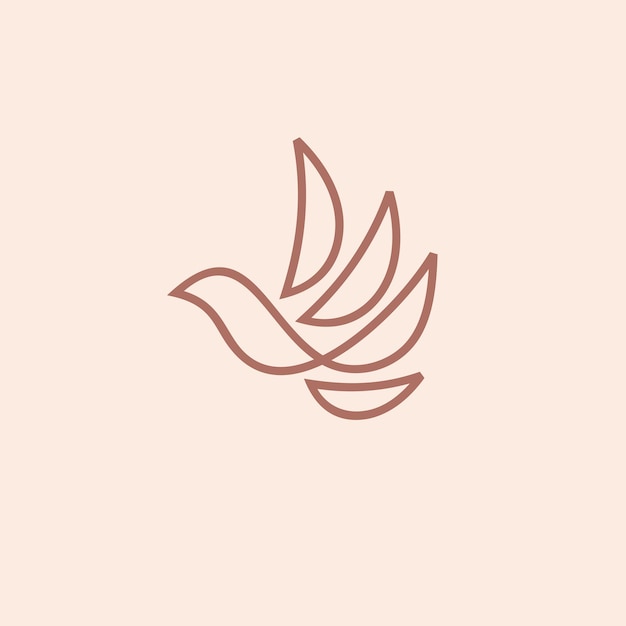 Ilustración del logotipo minimalista de la línea de pájaros