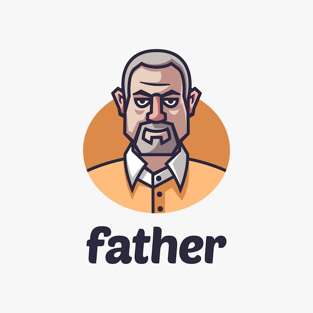 Ilustración de logotipo Padre estilo simple mascota.
